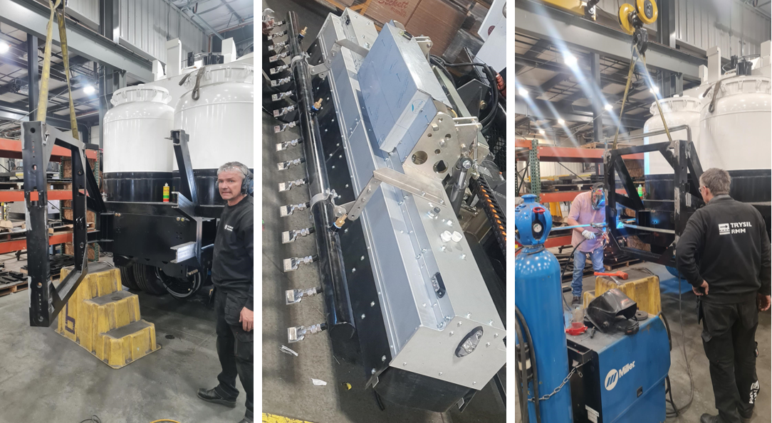 bilden visar en bil under konstruksjon og folk fra Trysil RMM